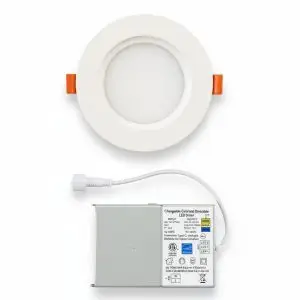 4" LED Ultra Slim Recessed Downlight - 9W - 3 CCT Selectable (3000K/4000K/5000K) - 100-277V - Tri-Dimming & Type IC - Energy Star - 60W Equal