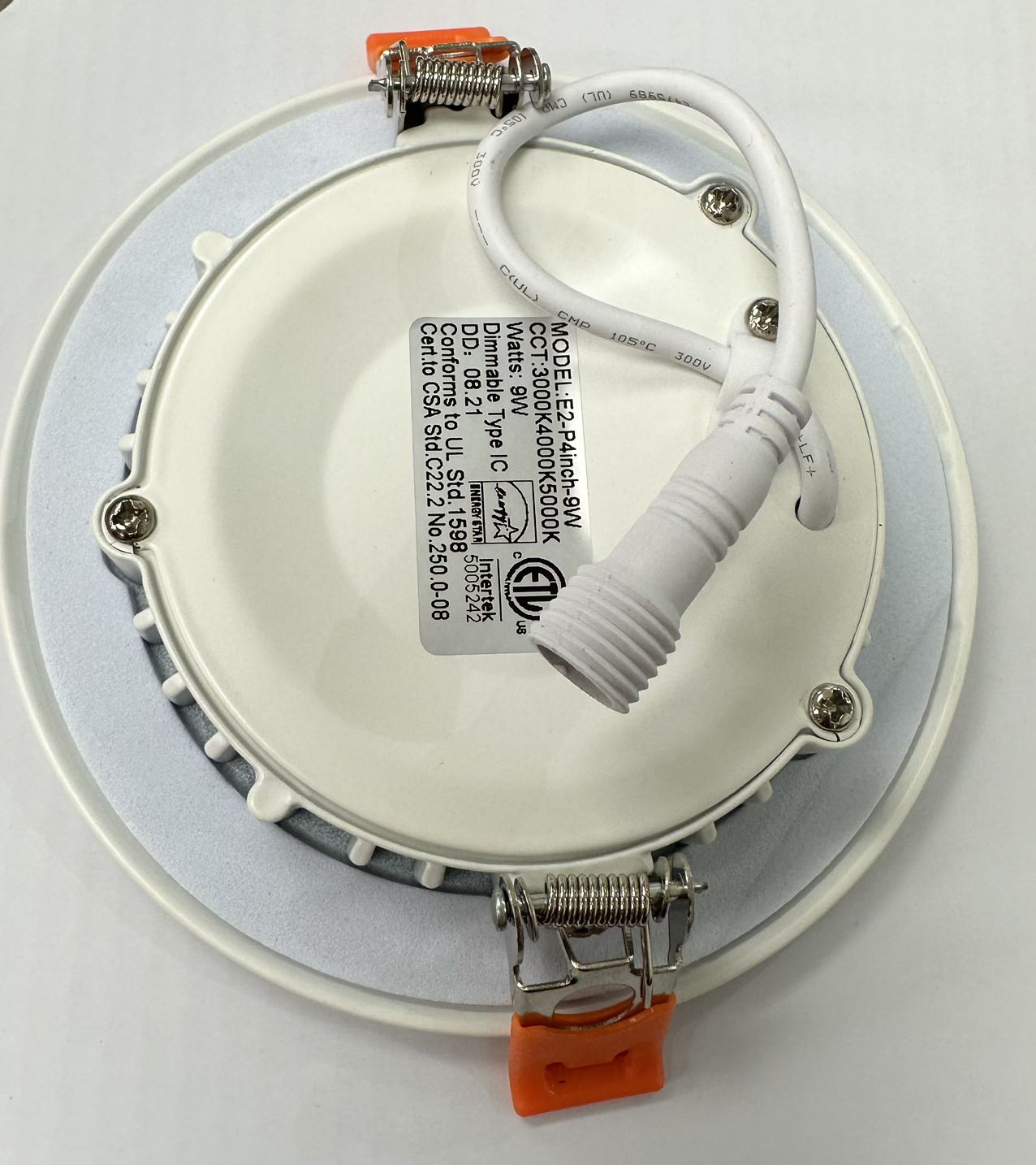 4" down light back side
