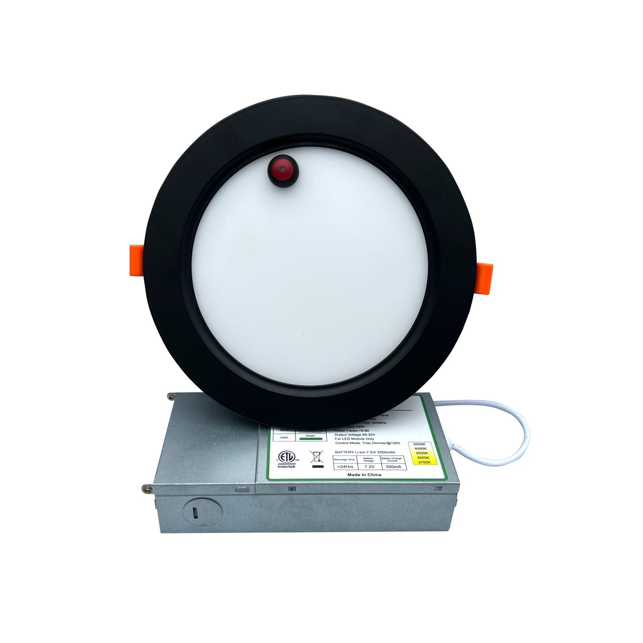6 inch Black Down light with EM 6 inch LED downlight black finish